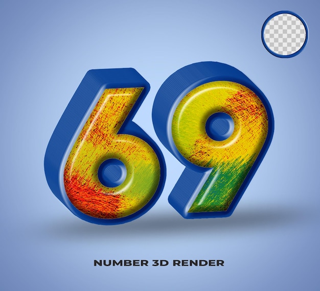 Linia liczby renderowania 3D niebieski z błyszczącym streszczenie colorfull