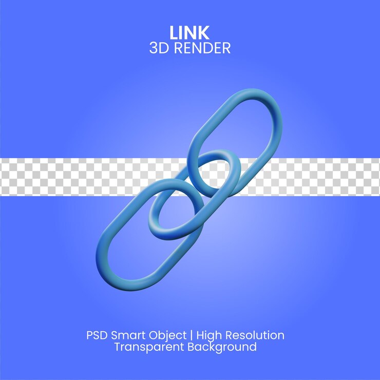 PSD link 3d render illustration isolated