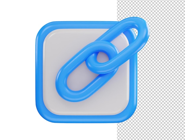 PSD link chain icon 3d rendering vector illustration