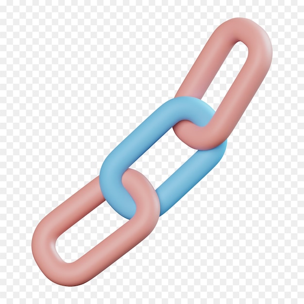 PSD a link chain with a blue link on a transparent background