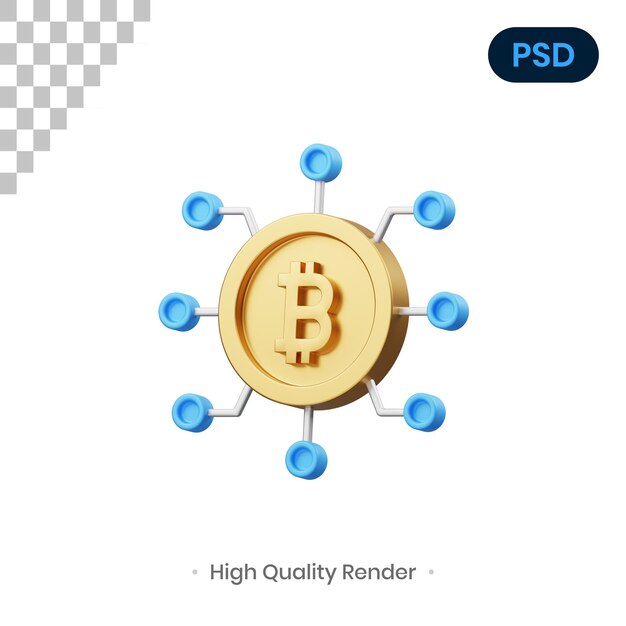 PSD link coin 3d icon premium psd