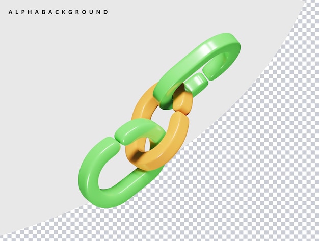 PSD link icon 3d render illustration