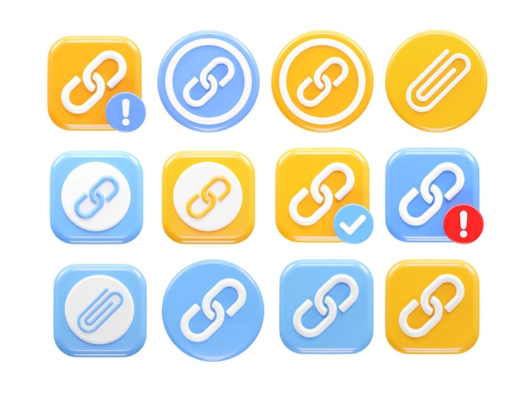 PSD 링크 아이콘 일러스트레이션 3d 렌더링 터