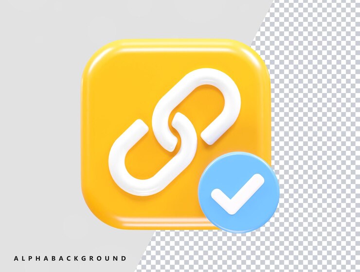 PSD link icon render element illustration