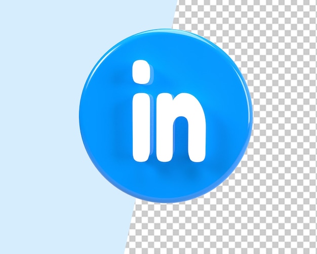 Linked blue circle logo icon 3d