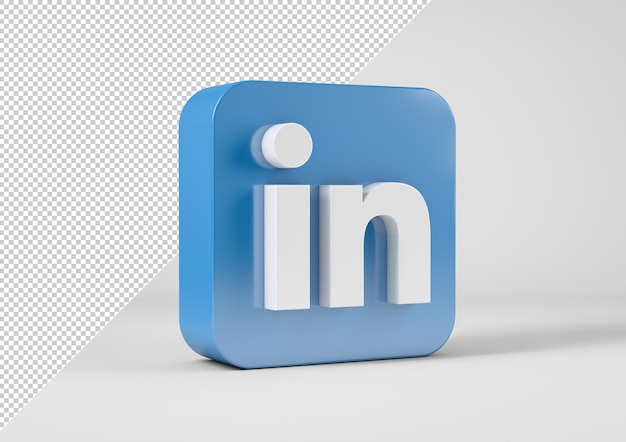 3DレンダリングのLinkedInロゴ