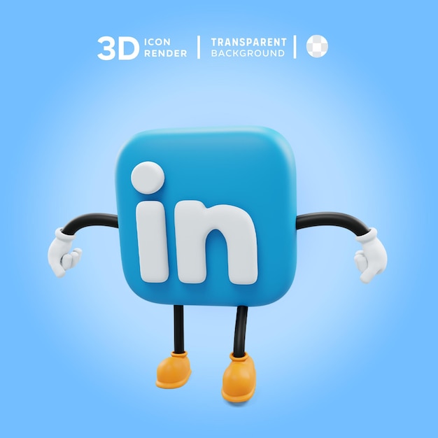 Linkedin 3d icon pose illustration