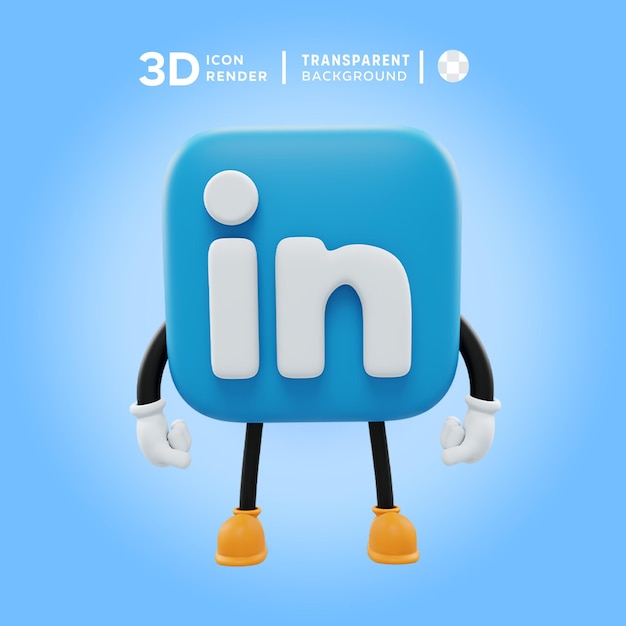 PSD linkedin 3d 아이콘 포즈 그림