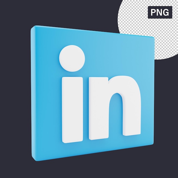 PSD icona linkedin 3d