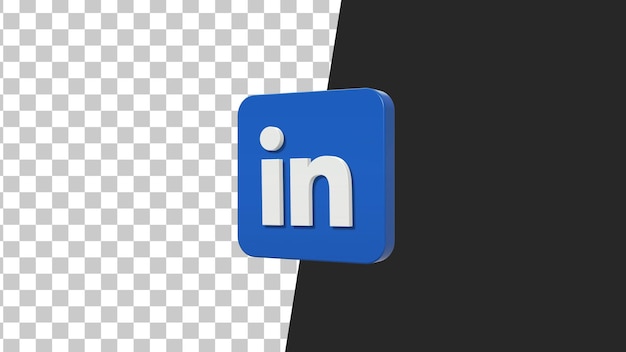 Linkedin 3d kwadrat niebieski ikona logo.