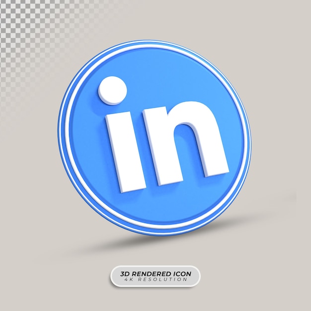 Linkedin 3d 렌더링 아이콘