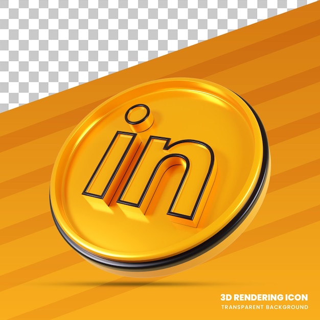 PSD linkedin 3d-rendering pictogram