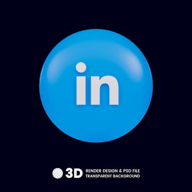 PSD linkedin 3d-rendering pictogram