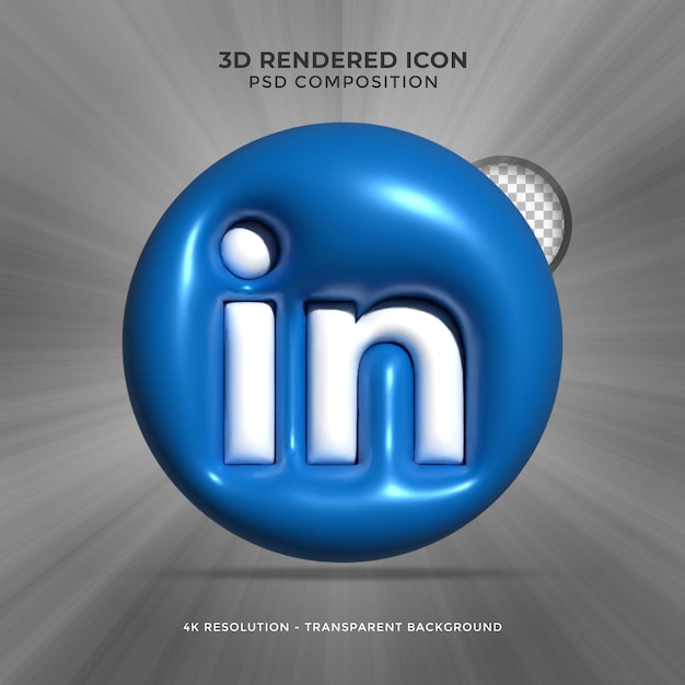 Linkedin 3d rendering social media красочная глянцевая иконка для композиции