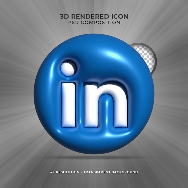 Linkedin 3 d レンダリング ソーシャル メディア構成のカラフルな光沢のあるアイコン