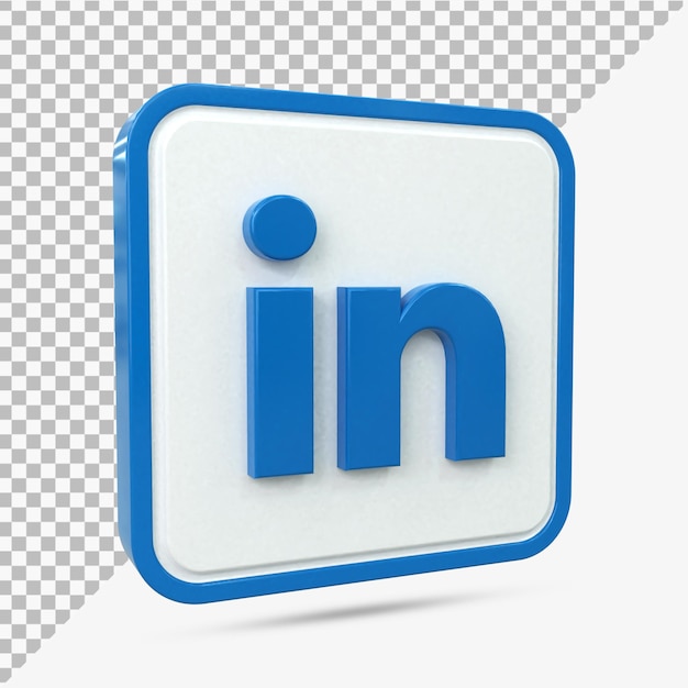 Icona linkedin 3d social media icona 3d lucida colorata rendering 3d per la composizione