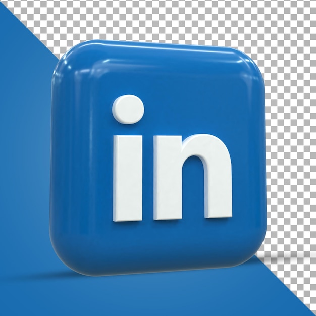 LinkedIn 3d Social Media icon Colorful glossy 3d icon concept 3d rendering for composition