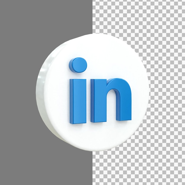 Linkedin 3d social media pictogram kleurrijke glanzende 3d pictogram concept 3d-rendering voor compositie