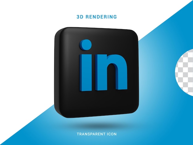 Linkedin 3d рендеринг в социальных сетях иконка для композиции