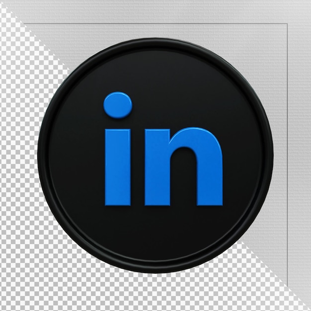 LinkedIn 검은 광택 3d 로고 및 소셜 미디어 3d 아이콘 디자인