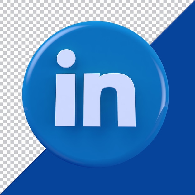 PSD linkedin circle 3d icon render