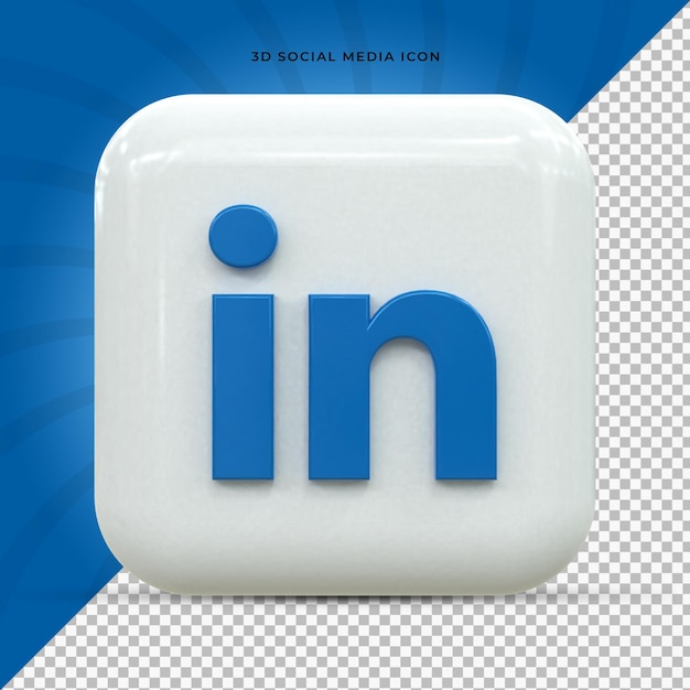 Linkedinカラフルな光沢のある3dロゴとソーシャルメディアの3dアイコンデザイン