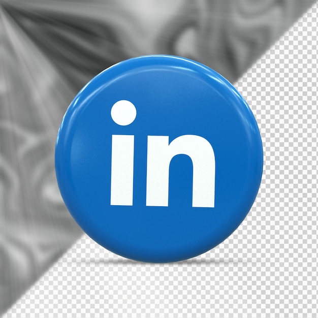 PSD linkedin colorful glossy logo and social media icon design