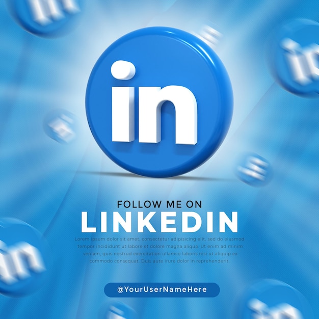 PSD logo lucido linkedin e modello di post sui social media