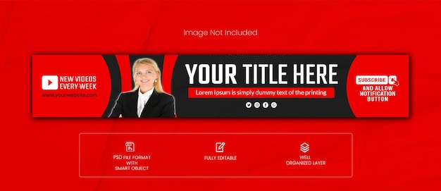 linkedin header social media banner template with youtube channel cover design template
