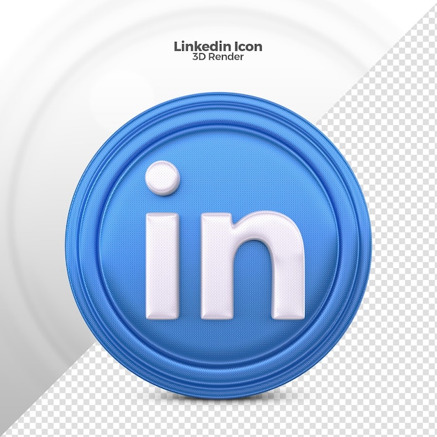 PSD rendering 3d dell'icona di linkedin