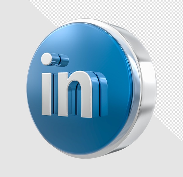 Linkedin icon 3d rendering isolated