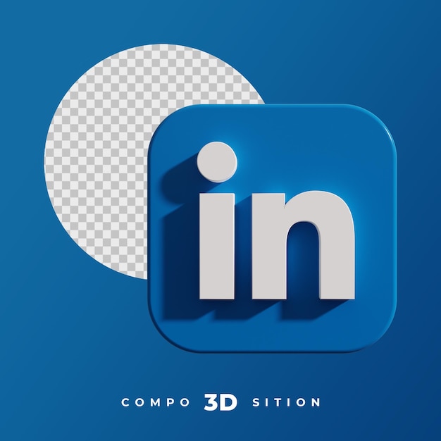 Linkedinアイコンの3dレンダリング