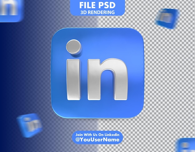 Linkedinアイコンの3dレンダリング