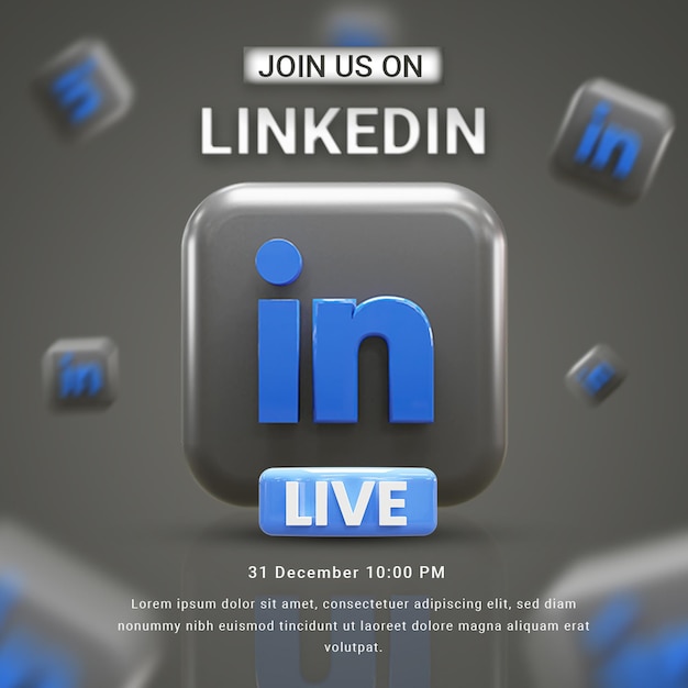 Linkedin live social media promotionele banner linkedin social media reclamebanner