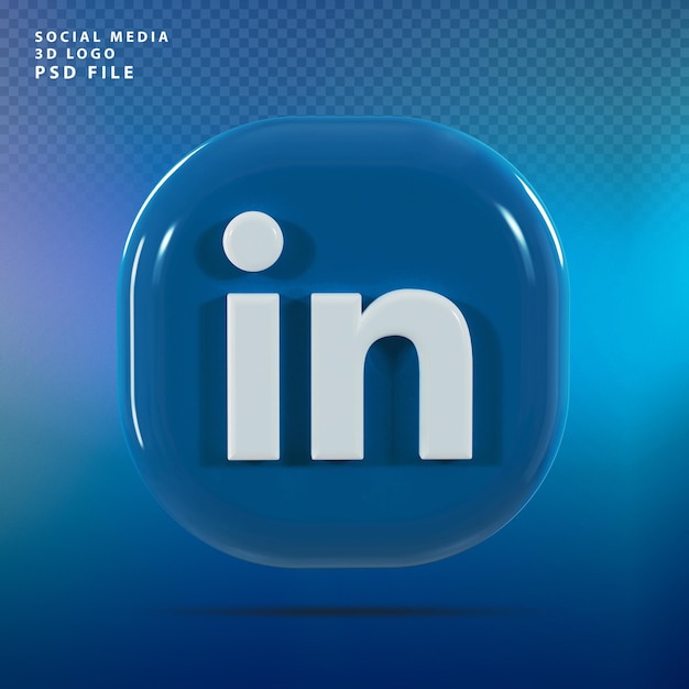 Linkedin logo 3d render luxe