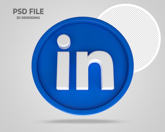 Linkedin Logo 3D Render Style