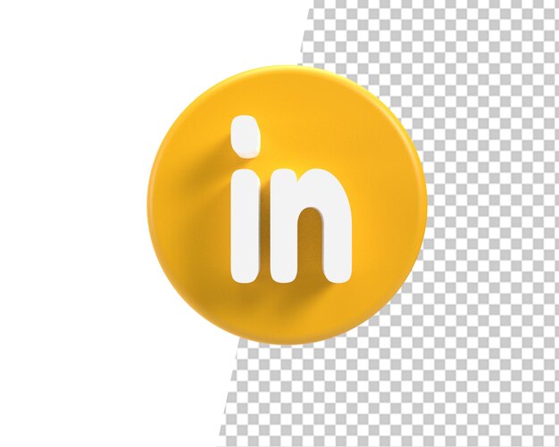 Linkedin-logo blauw goud pictogram 3d