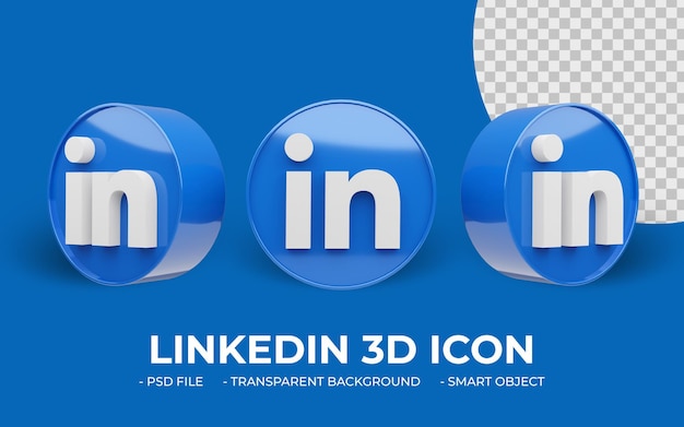 Linkedin logo sociale media 3d-pictogram