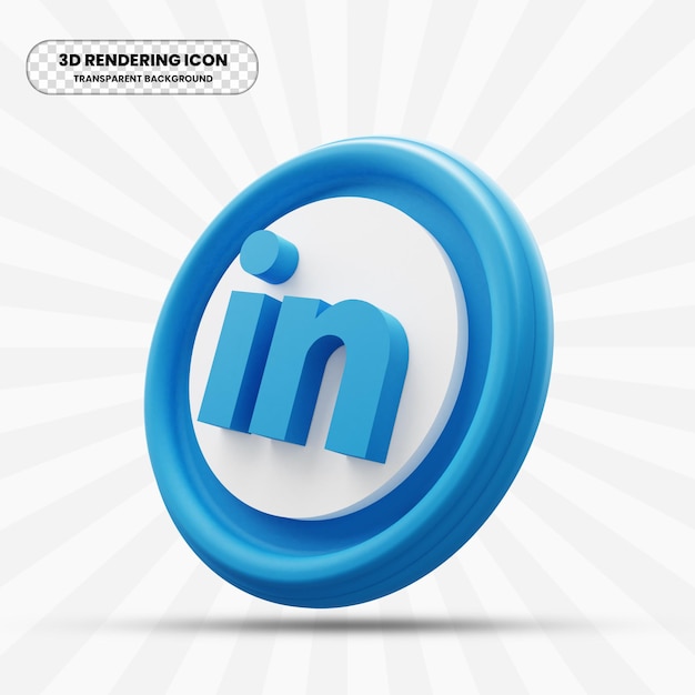 Linkedin pictogram in 3D-rendering