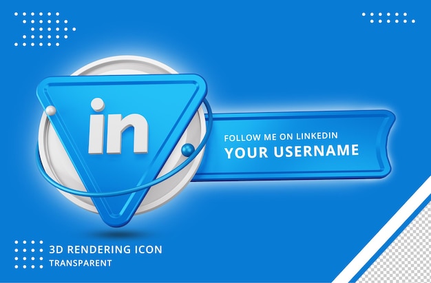 PSD icona del profilo linkedin nel rendering 3d