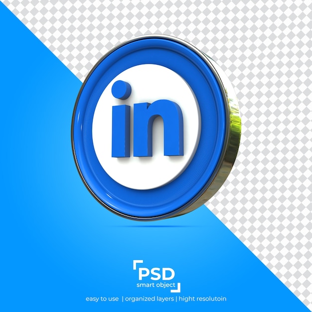linkedin right view application transparency background and metal outline