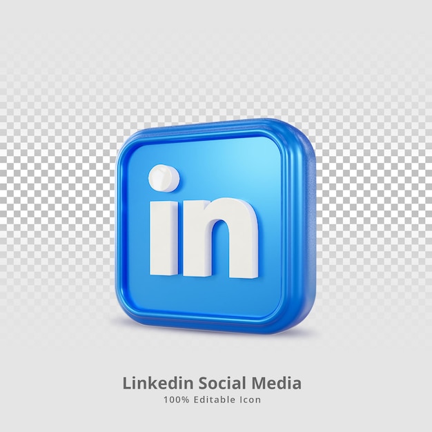 Linkedin social media 3d rendering icon