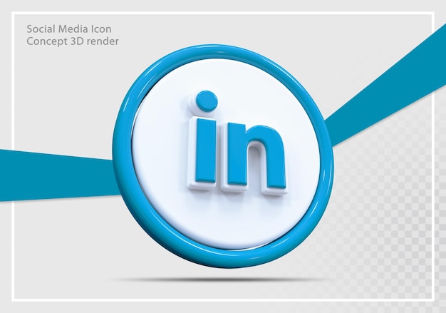 Linkedin 소셜 미디어 아이콘 3D 렌더링 개념