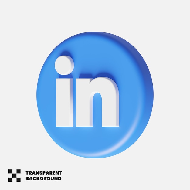 Linkedin social media icon in 3d render