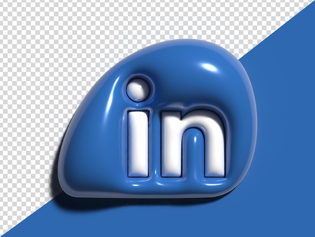 PSD linkedin social media icon 3d rendered