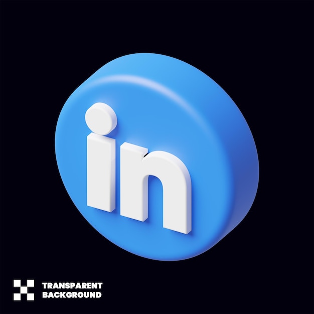 PSD Значок социальных сетей linkedin 3d