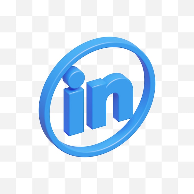 Icona sociale 3d di media di linkedin