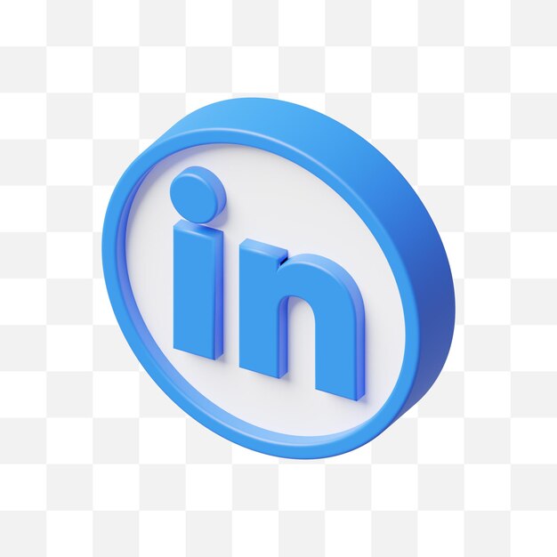 PSD linkedin 소셜 미디어 아이콘 3d