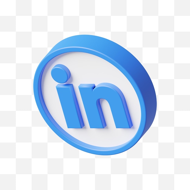 Icona sociale 3d di media di linkedin