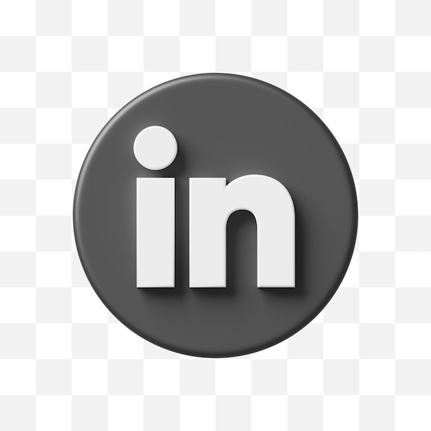 PSD linkedin social media icon 3d